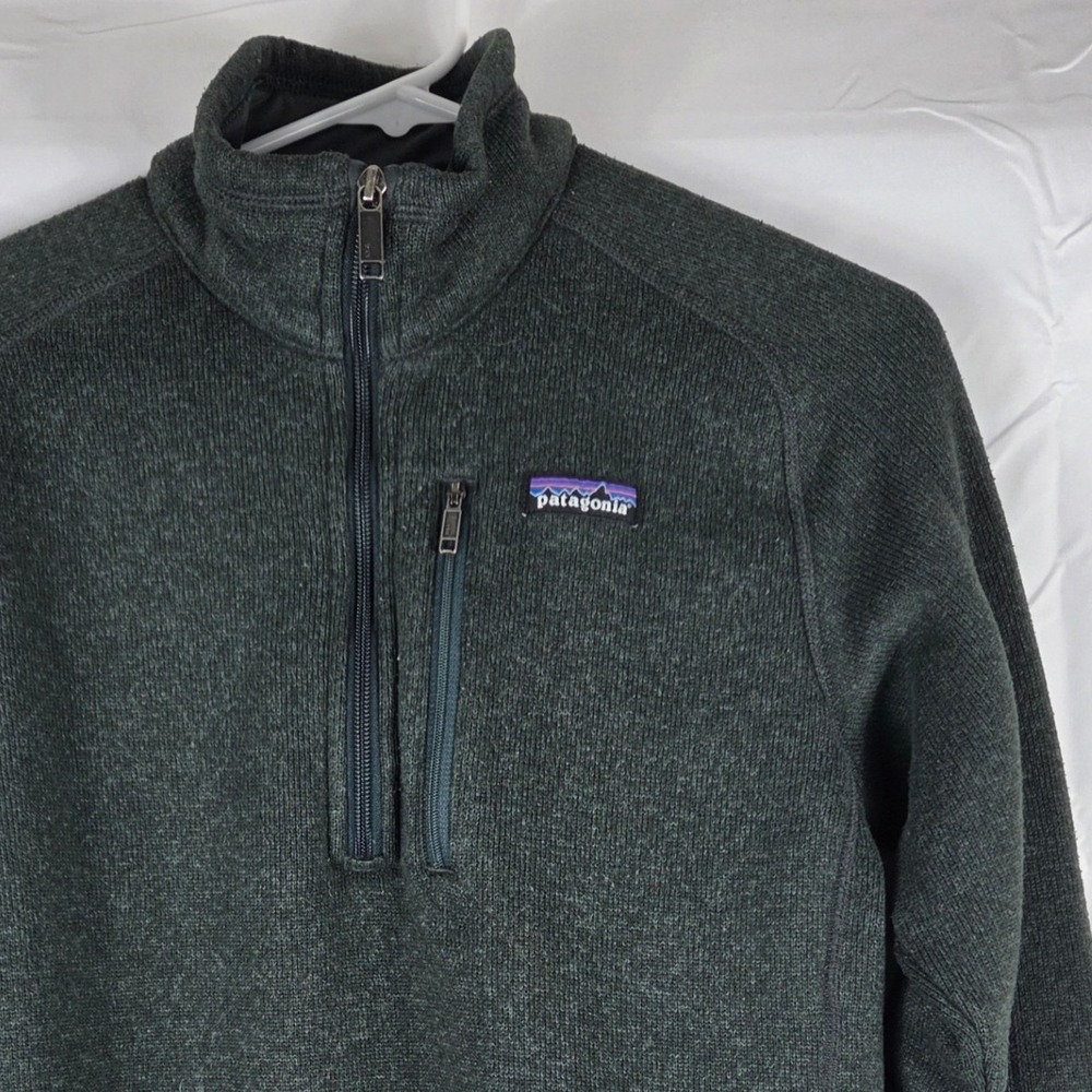 Patagonia Better Sweater 1/4 Zip Pullover‎ Green Fleece Mens S to M See Measure